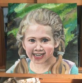 Little Miss Eden 12" x 12" Oil on Canvas