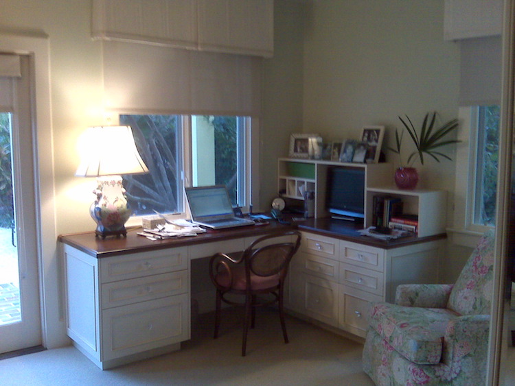 New desk area in sitting room